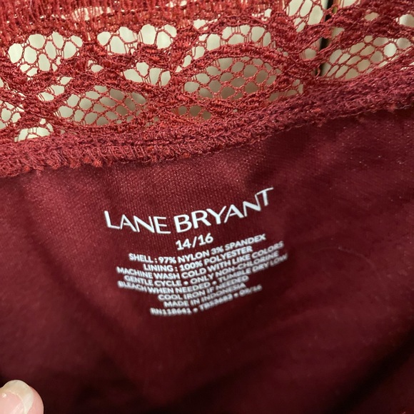 Lane Bryant Size 14/16 Lace Cranberry Blouse - Picture 3 of 3